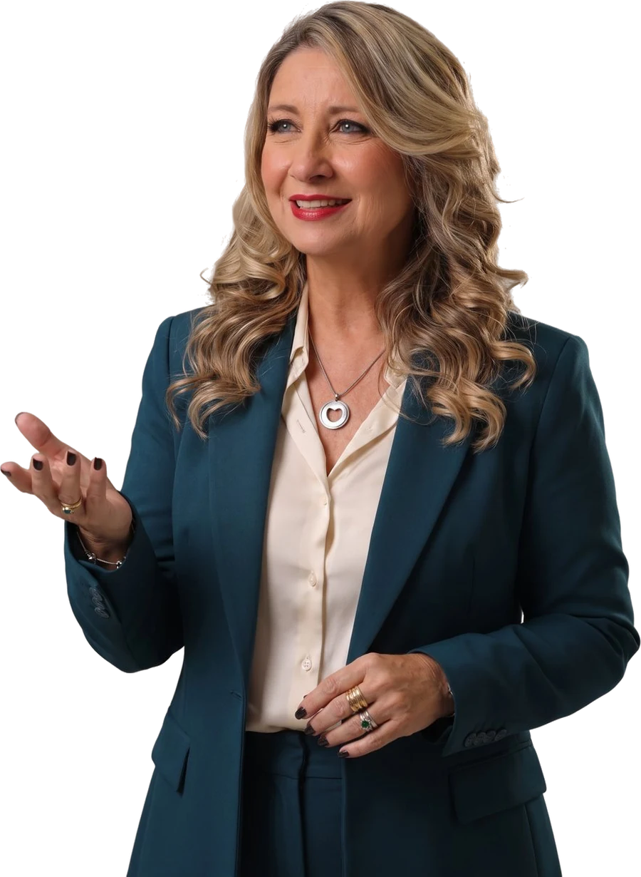 Carla Matos, terapeuta integrativa, gesticulando durante uma conversa